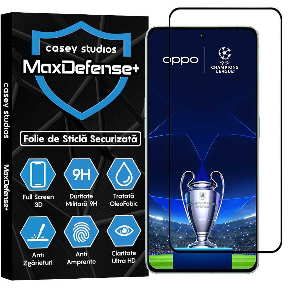 Folie Sticla MaxDefense+ - Oppo Reno8 Pro - Negru