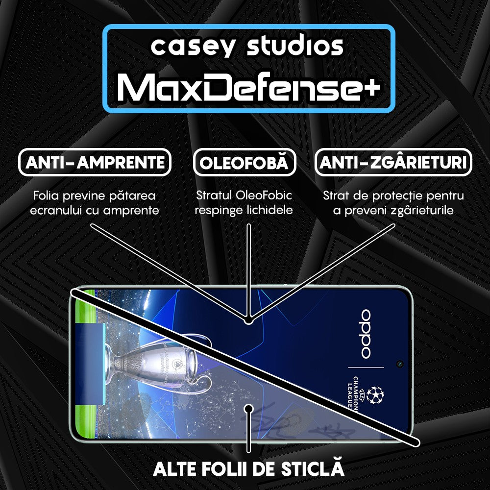 Folie Sticla MaxDefense+ - Oppo Reno8 Pro - Negru