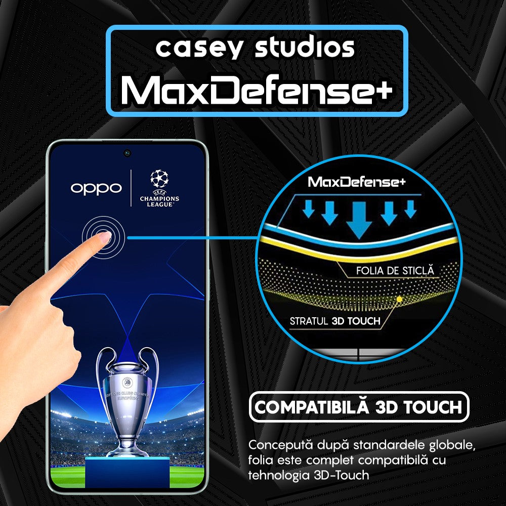 Folie Sticla MaxDefense+ - Oppo Reno8 Pro - Negru