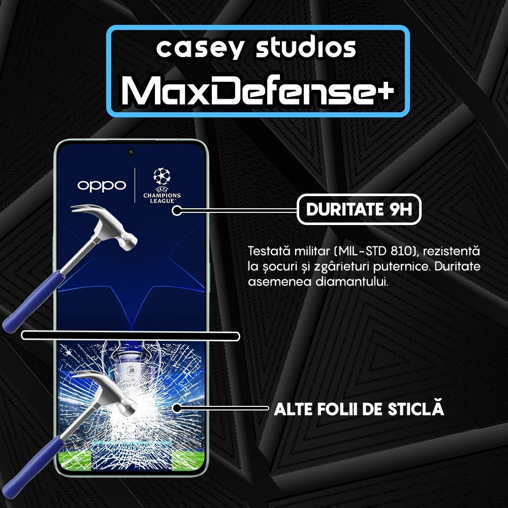 Folie Sticla MaxDefense+ - Oppo Reno8 Pro - Negru