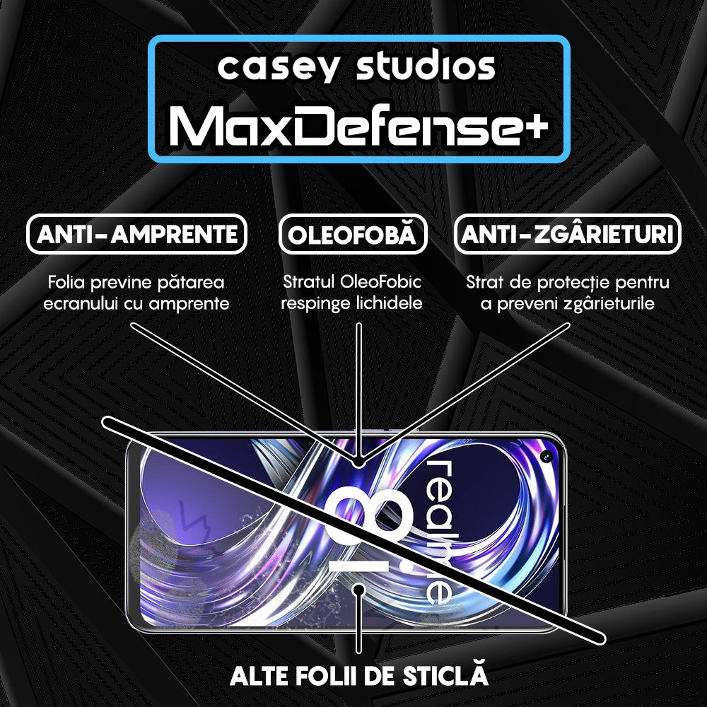 Folie Sticla MaxDefense+ - Realme 8i - Negru