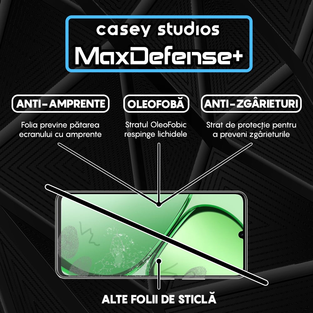 Folie Sticla MaxDefense+ - Realme C63 - Negru