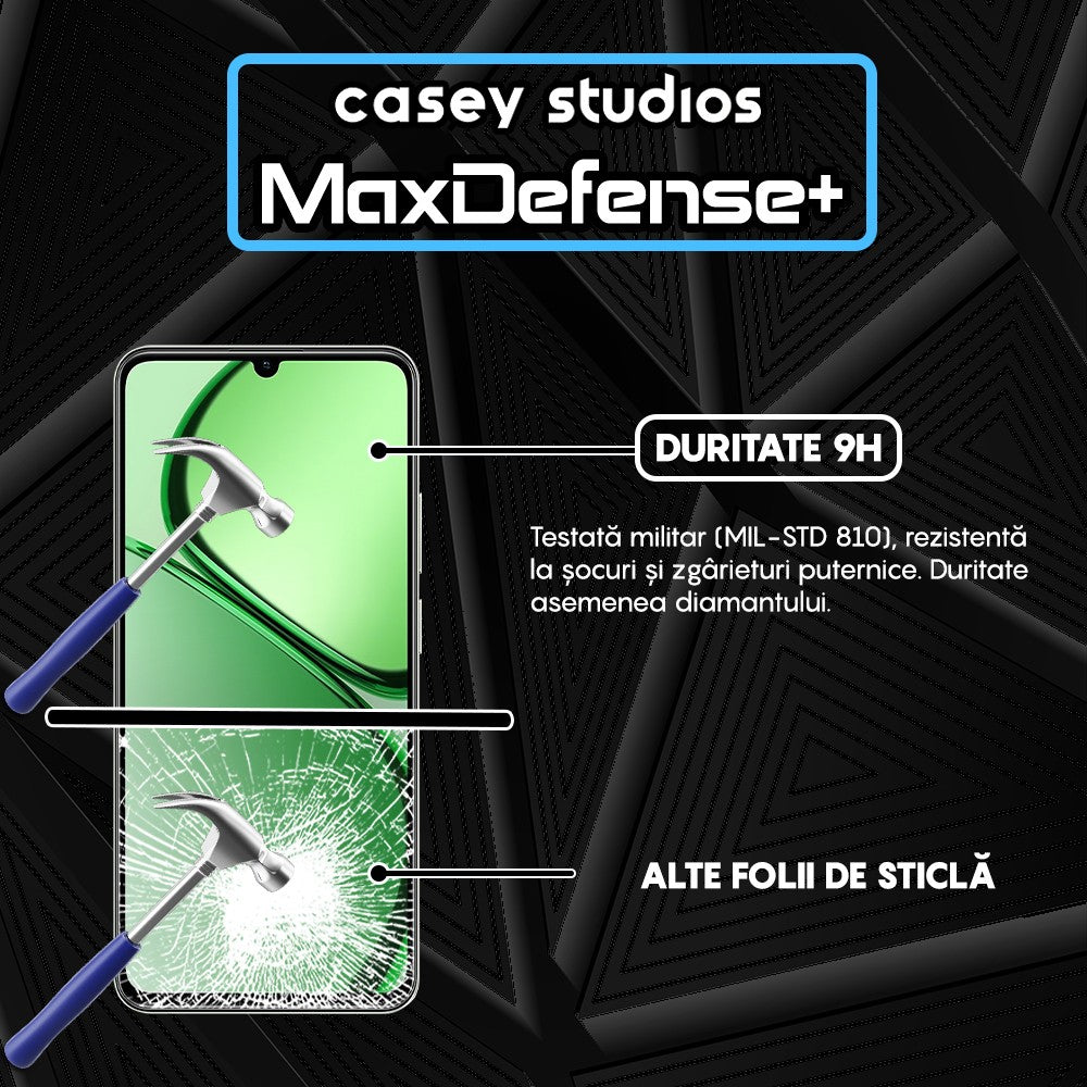 Folie Sticla MaxDefense+ - Realme C63 - Negru