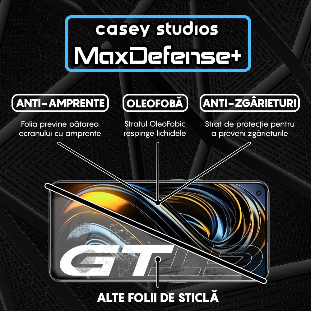 Folie Sticla MaxDefense+ - Realme GT 5G - Negru