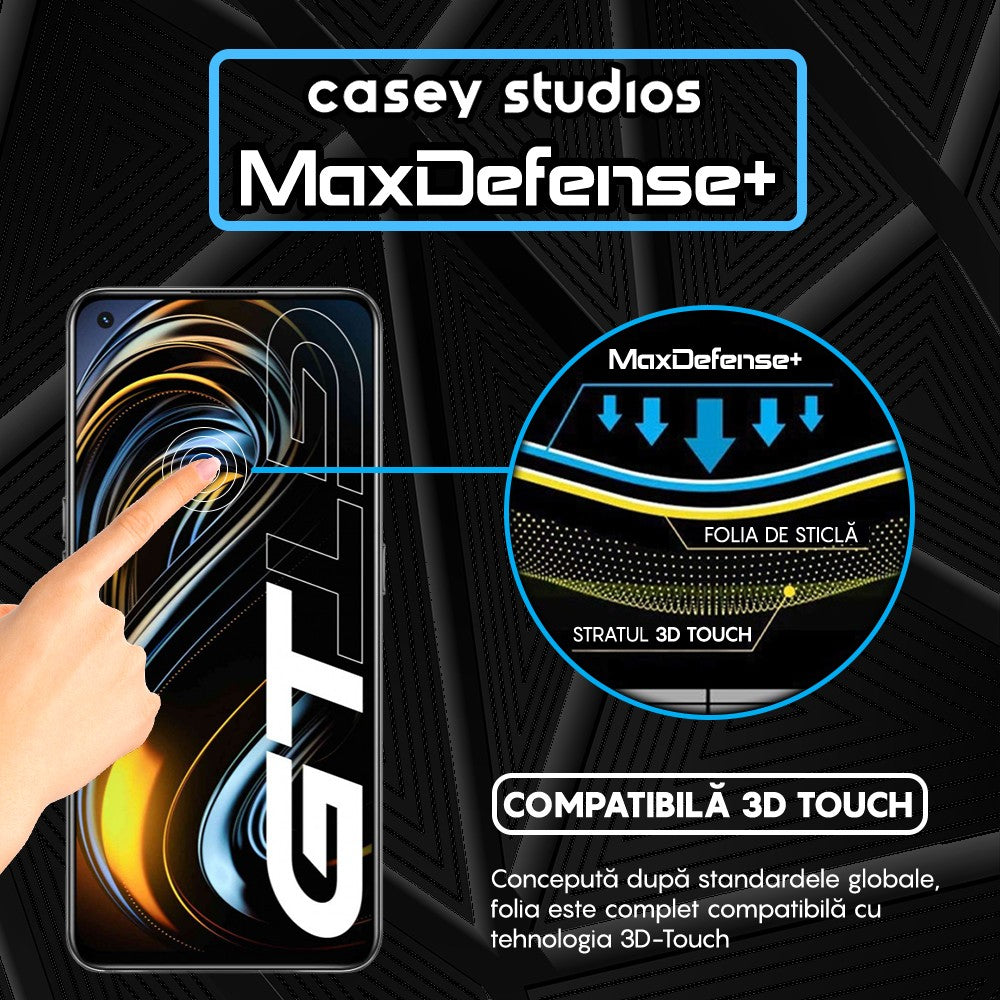 Folie Sticla MaxDefense+ - Realme GT 5G - Negru