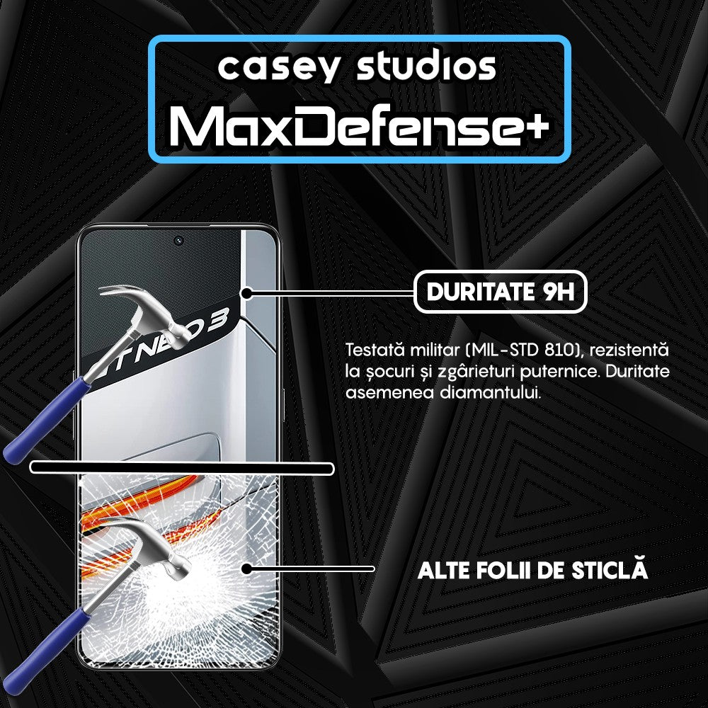 Folie Sticla MaxDefense+ - Realme GT Neo 3 150W - Negru