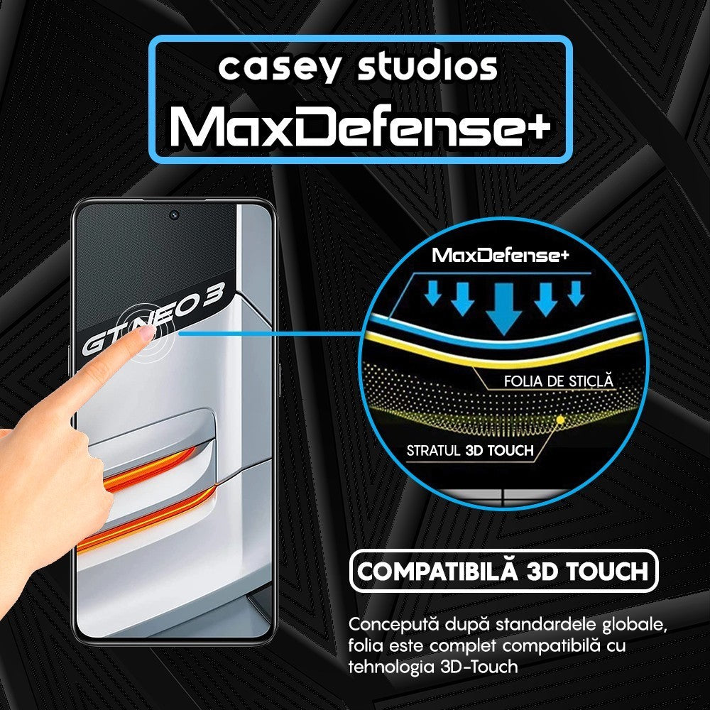 Folie Sticla MaxDefense+ - Realme GT Neo 3 150W - Negru