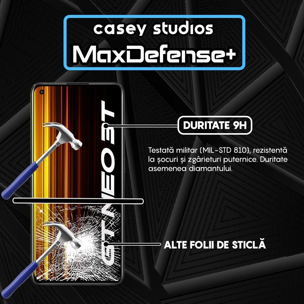 Folie Sticla MaxDefense+ - Realme GT Neo 3T/GT Neo2/GT2 - Negru