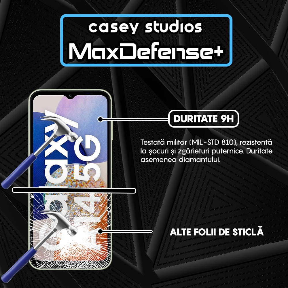 Folie Sticla MaxDefense+ - Samsung Galaxy A14 5G - Negru