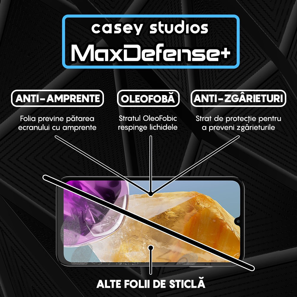 Folie Sticla MaxDefense+ - Samsung Galaxy A34/A15/A15 5G/A24 4G/A25/M15 - Negru