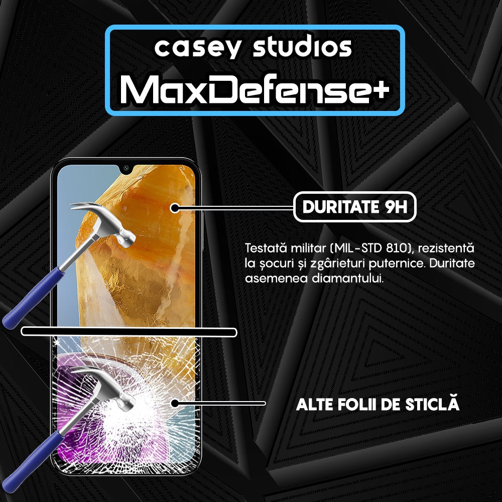 Folie Sticla MaxDefense+ - Samsung Galaxy A34/A15/A15 5G/A24 4G/A25/M15 - Negru