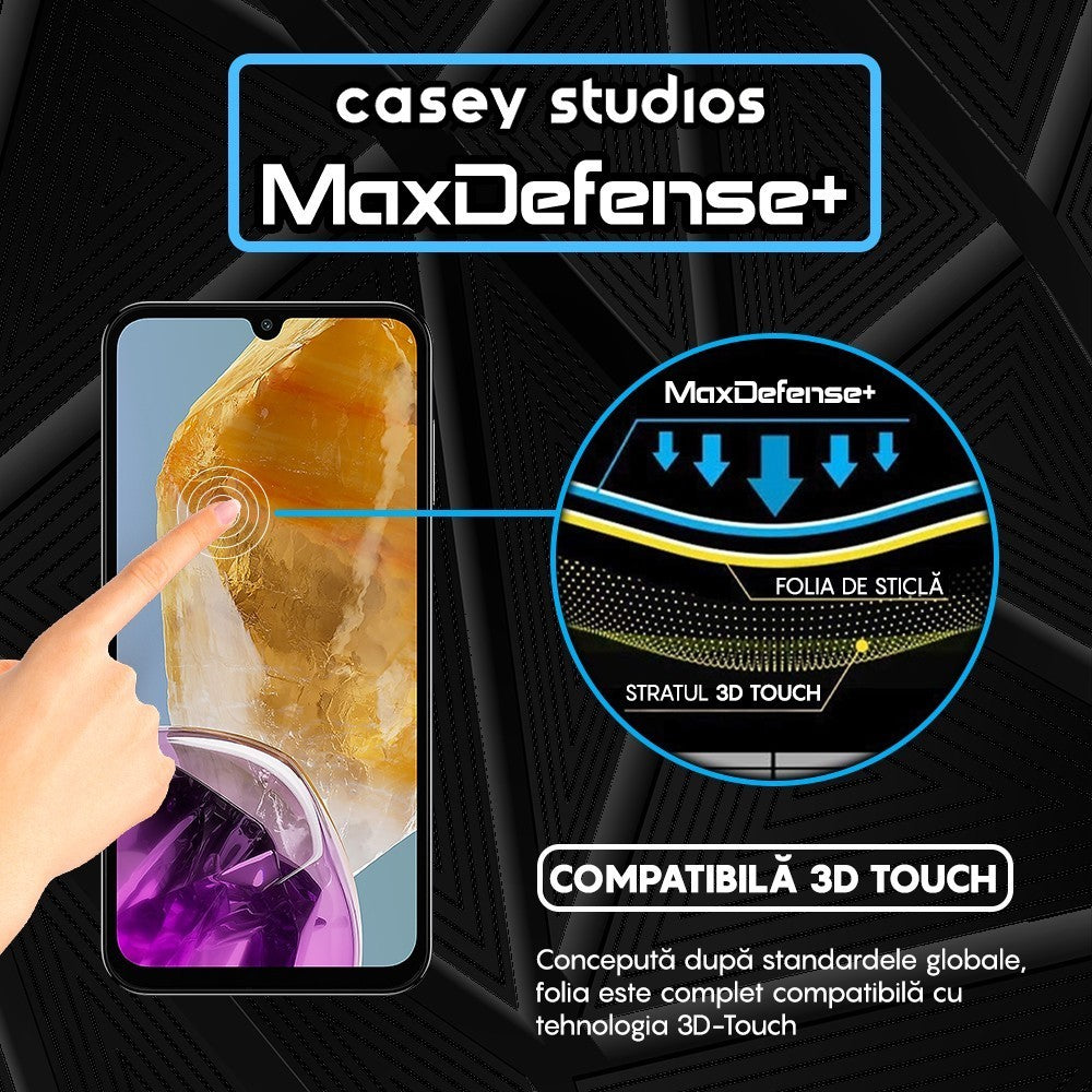Folie Sticla MaxDefense+ - Samsung Galaxy A34/A15/A15 5G/A24 4G/A25/M15 - Negru
