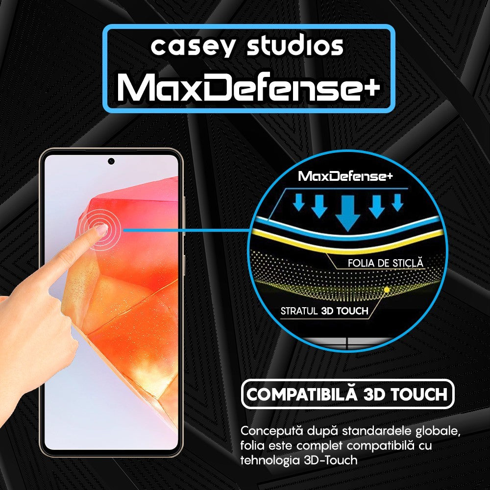 Folie Sticla MaxDefense+ - Samsung Galaxy C55 - Negru