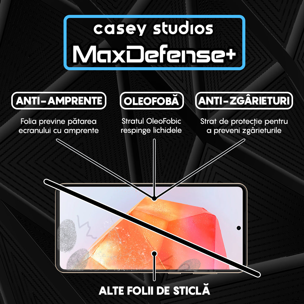 Folie Sticla MaxDefense+ - Samsung Galaxy C55 - Negru