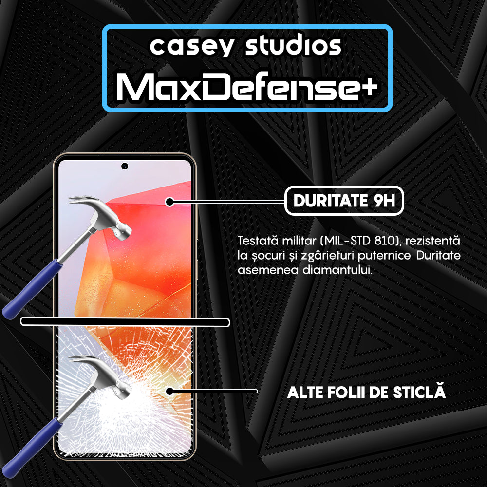 Folie Sticla MaxDefense+ - Samsung Galaxy C55 - Negru