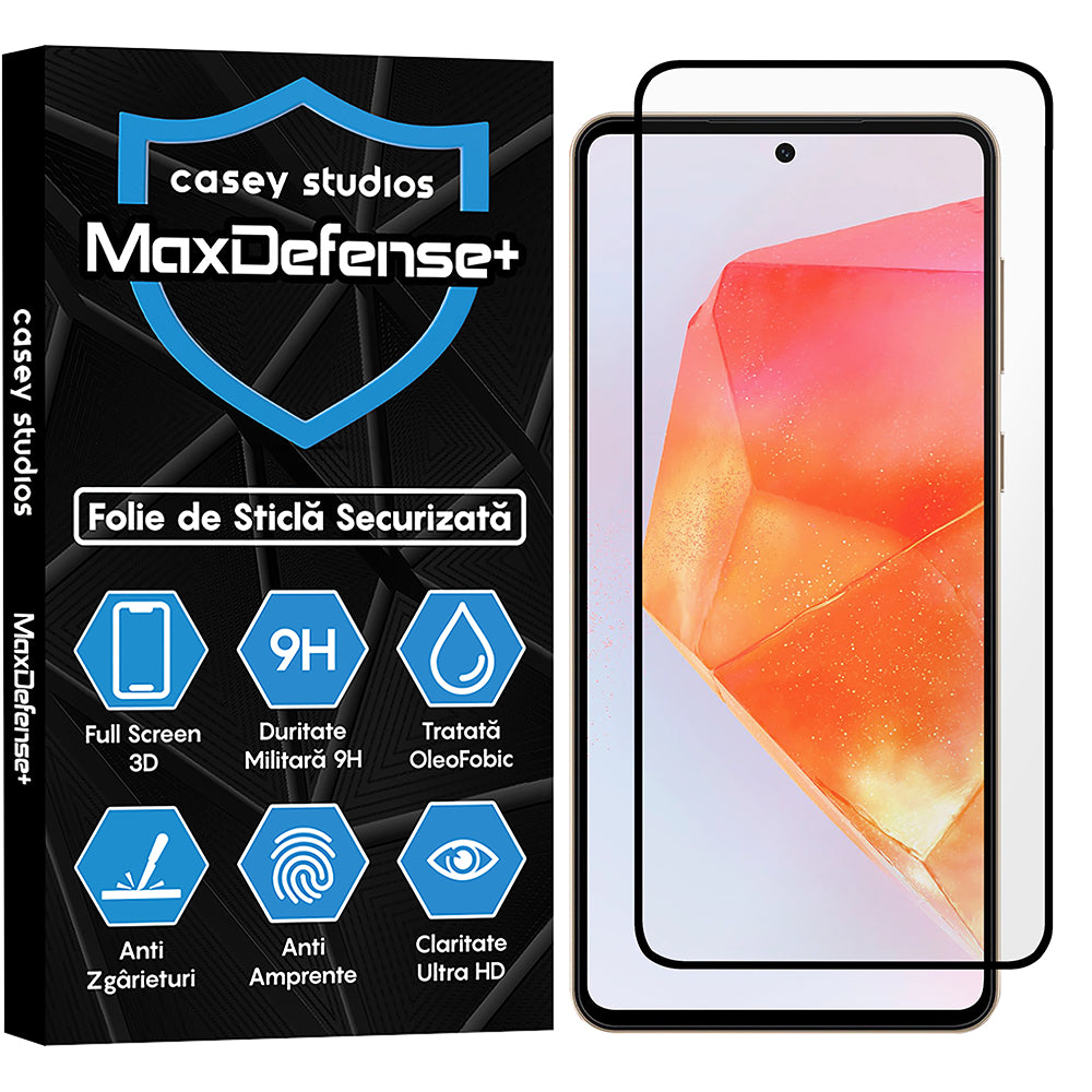 Folie Sticla MaxDefense+ - Samsung Galaxy C55 - Negru