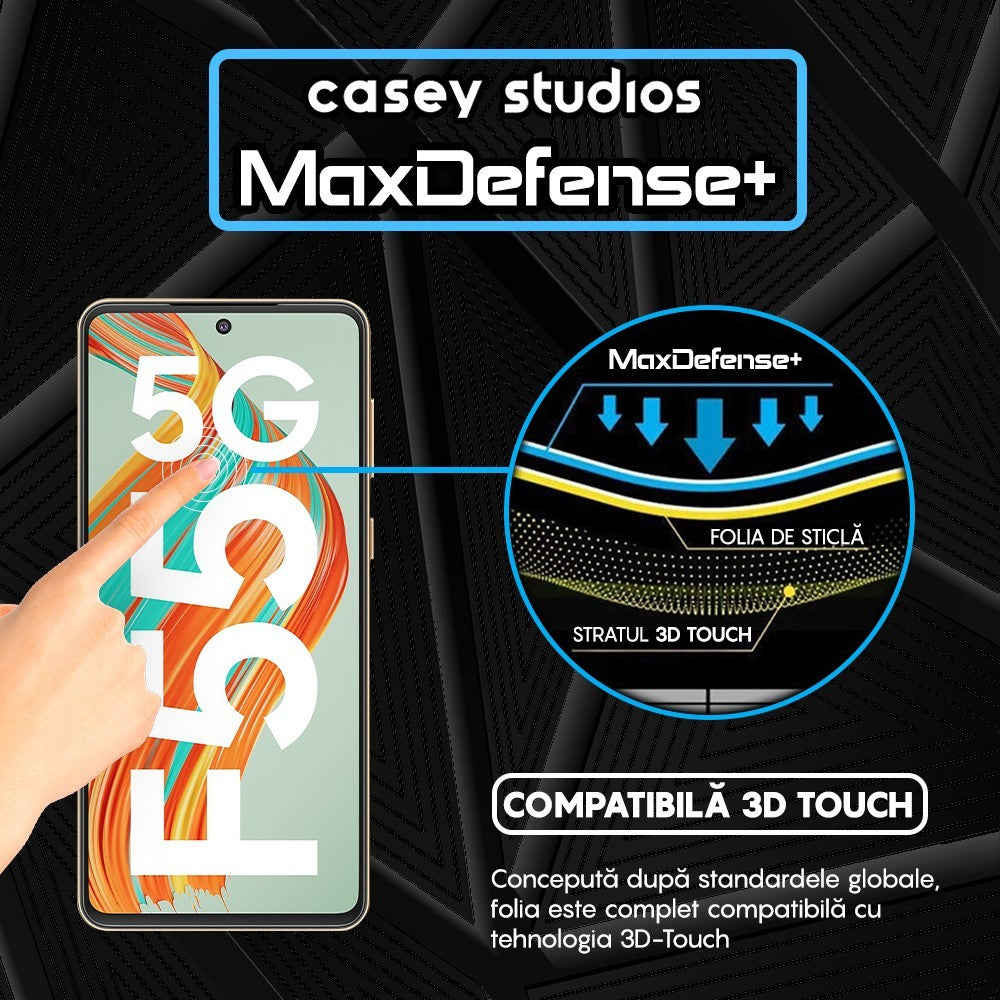 Folie Sticla MaxDefense+ - Samsung Galaxy F55 - Negru