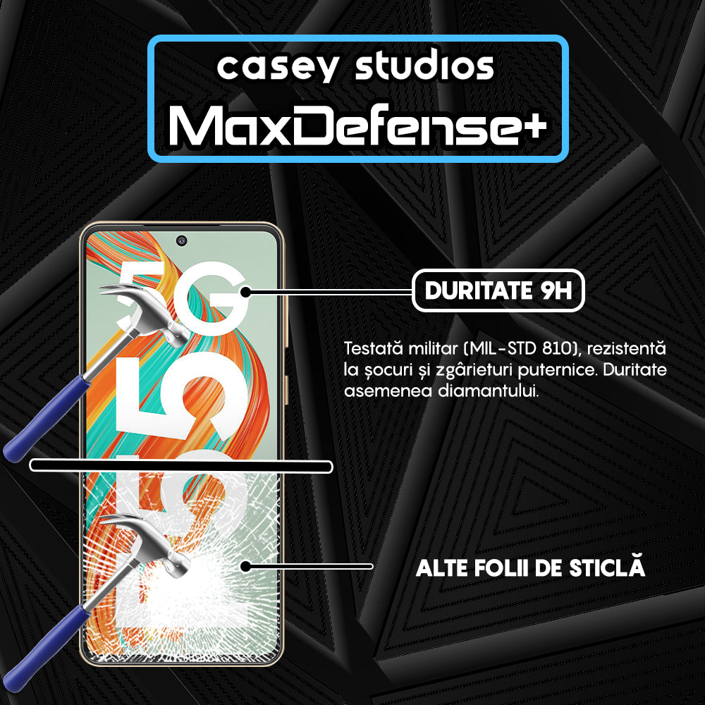 Folie Sticla MaxDefense+ - Samsung Galaxy F55 - Negru
