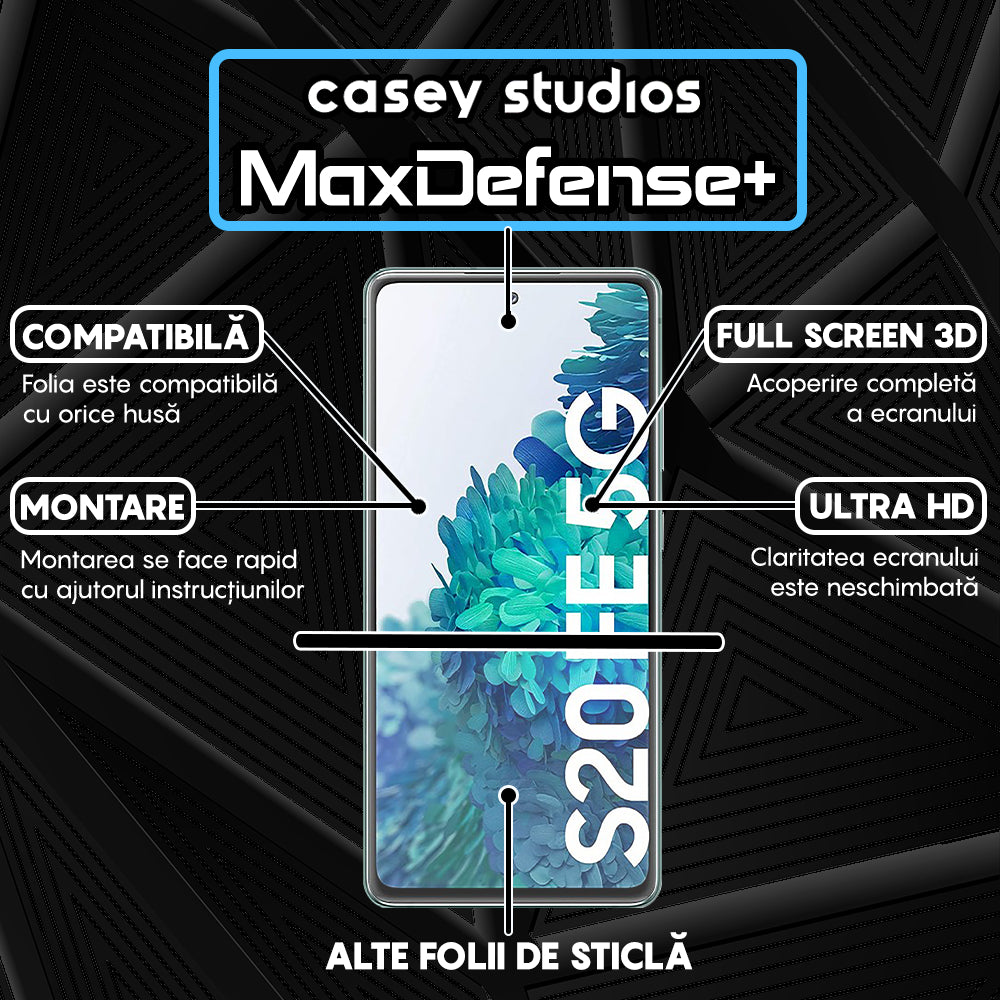 Folie Sticla MaxDefense+ - Samsung Galaxy S20 FE 2022 - Negru