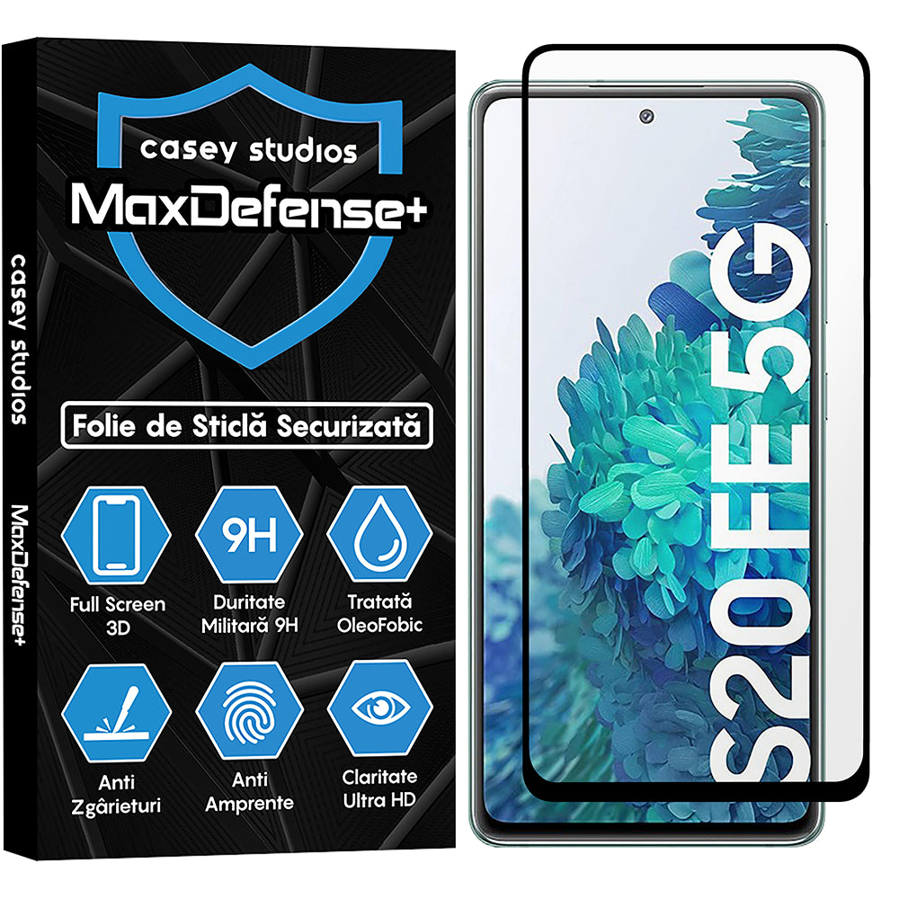 Folie Sticla MaxDefense+ - Samsung Galaxy S20 FE 2022 - Negru