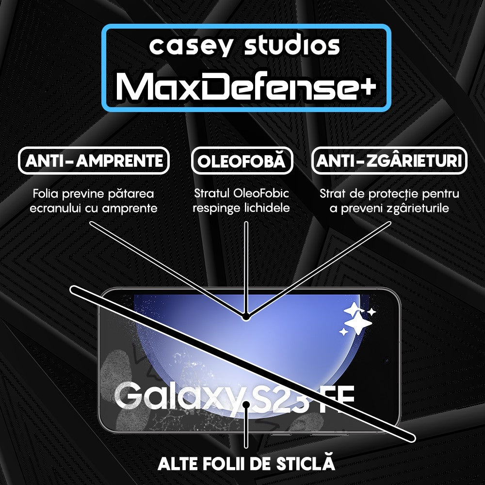 Folie Sticla MaxDefense+ - Samsung Galaxy S23 FE/A54 - Negru