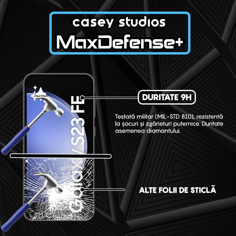 Folie Sticla MaxDefense+ - Samsung Galaxy S23 FE/A54 - Negru
