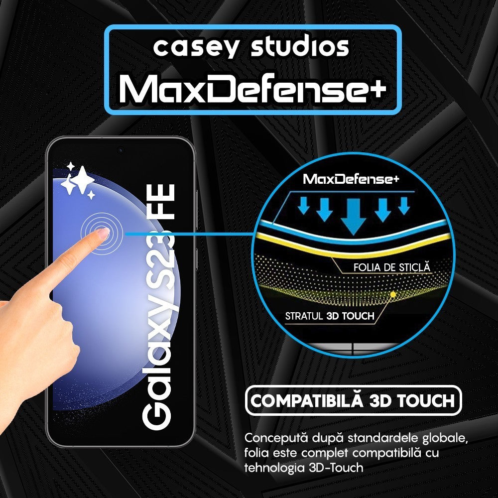 Folie Sticla MaxDefense+ - Samsung Galaxy S23 FE/A54 - Negru
