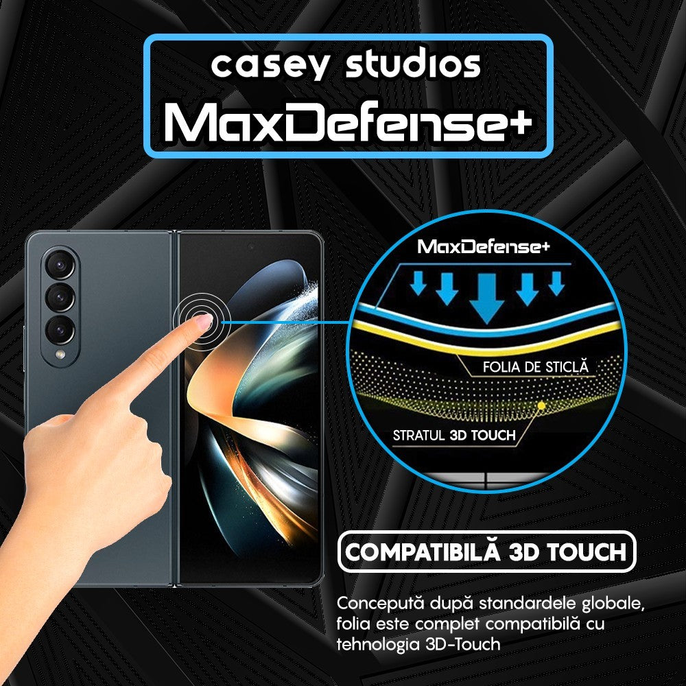 Folie Sticla MaxDefense+ - Samsung Galaxy Z Fold4 - Negru