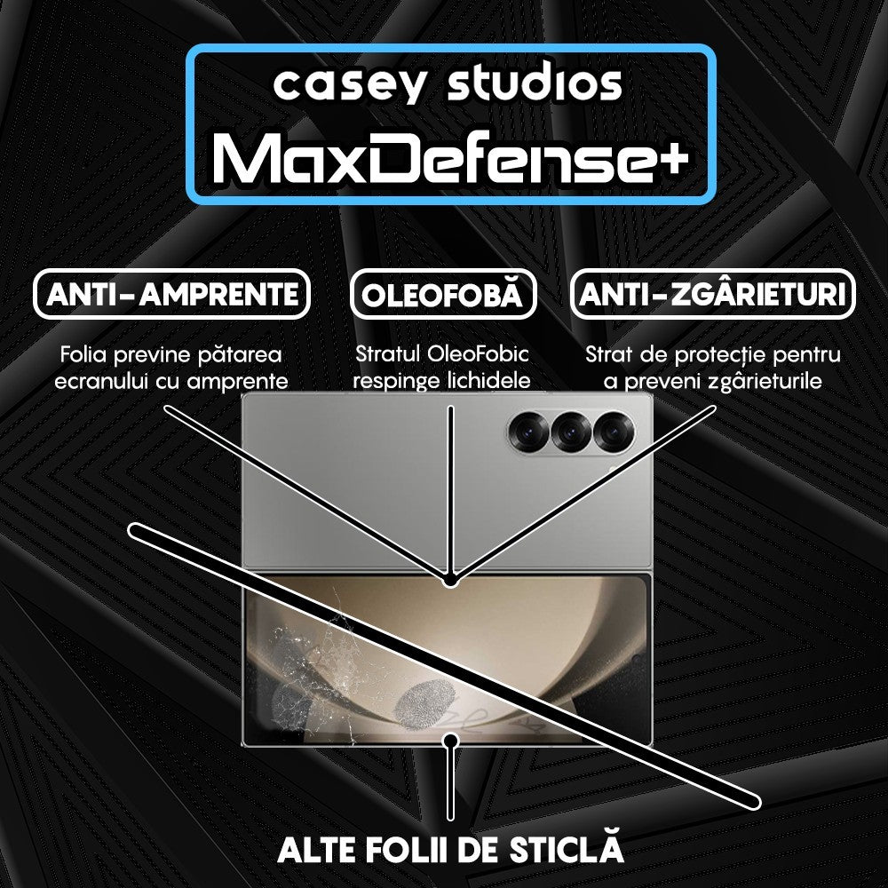 Folie Sticla MaxDefense+ - Samsung Galaxy Z Fold5 - Negru
