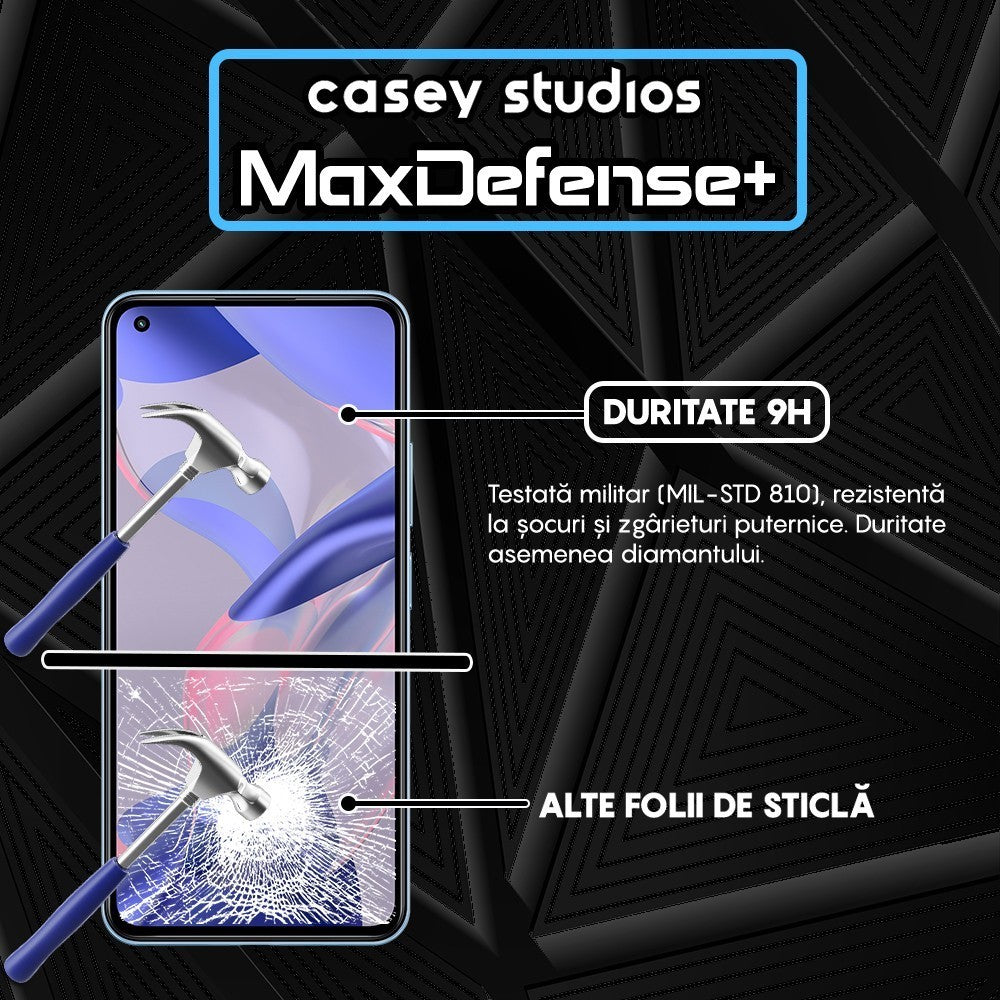 Folie Sticla MaxDefense+ - Xiaomi 11 Lite 5G NE/Mi 11 Lite/Mi 11 Lite 5G - Negru