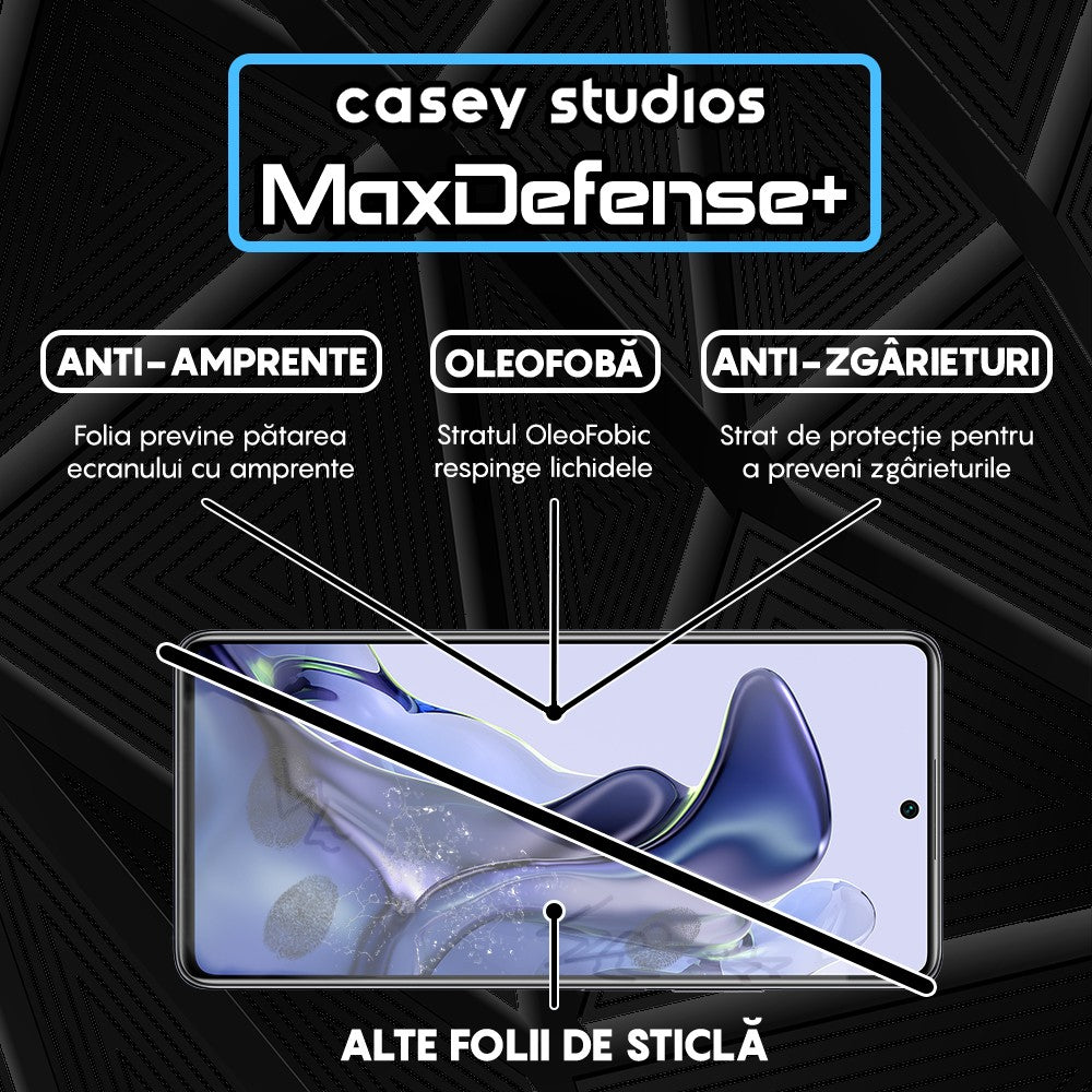 Folie Sticla MaxDefense+ - Xiaomi 11T/11T Pro - Negru