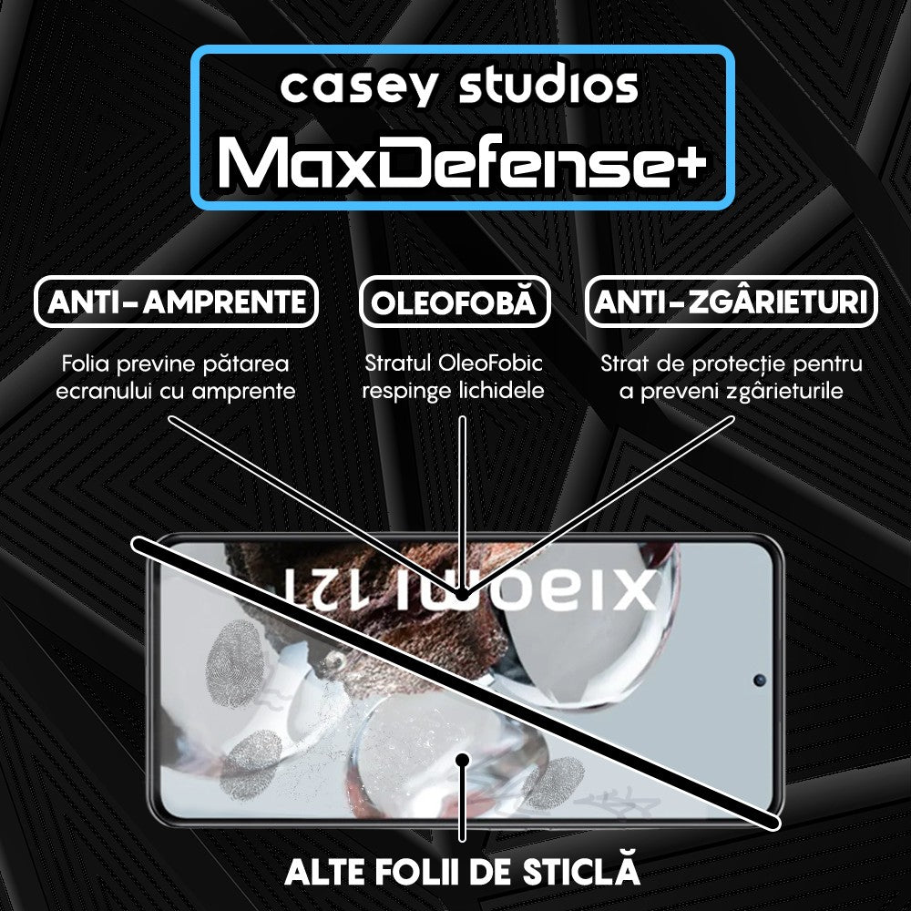 Folie Sticla MaxDefense+ - Xiaomi 12T/Xiaomi 12T Pro - Negru