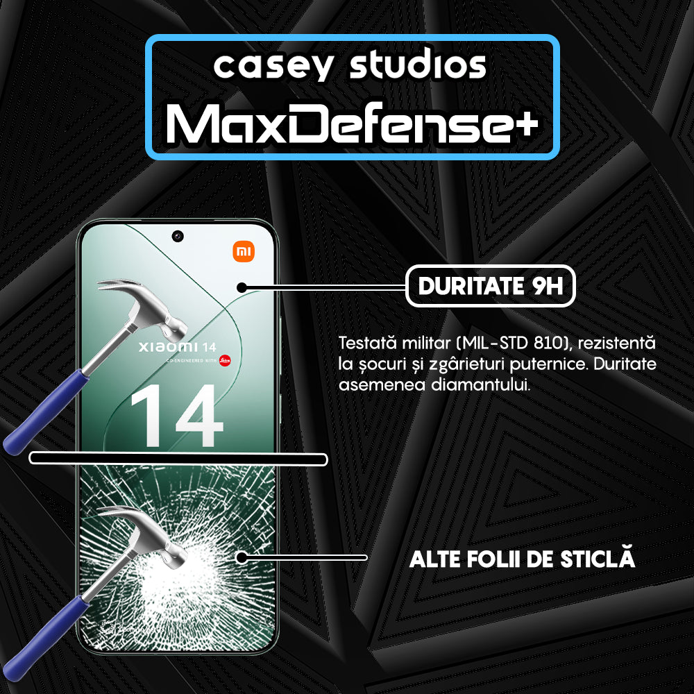Folie Sticla MaxDefense+ - Xiaomi 13/14 - Negru