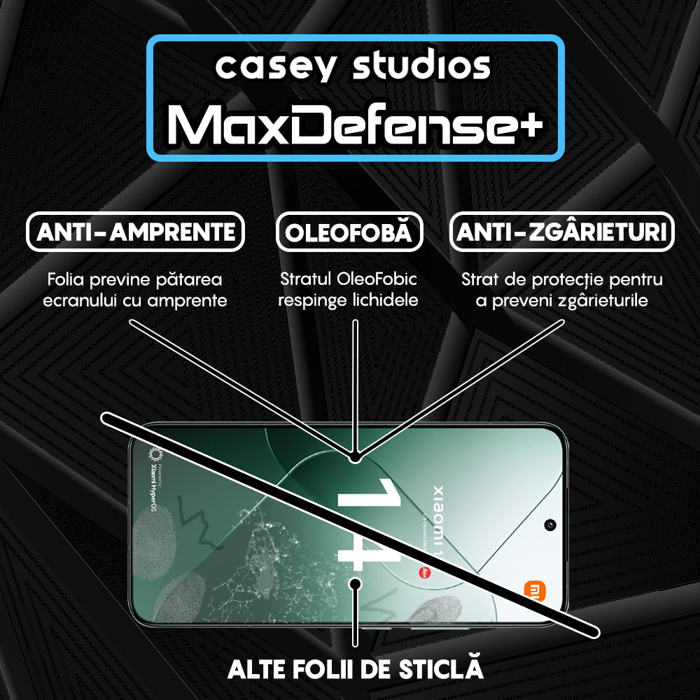 Folie Sticla MaxDefense+ - Xiaomi 13/14 - Negru