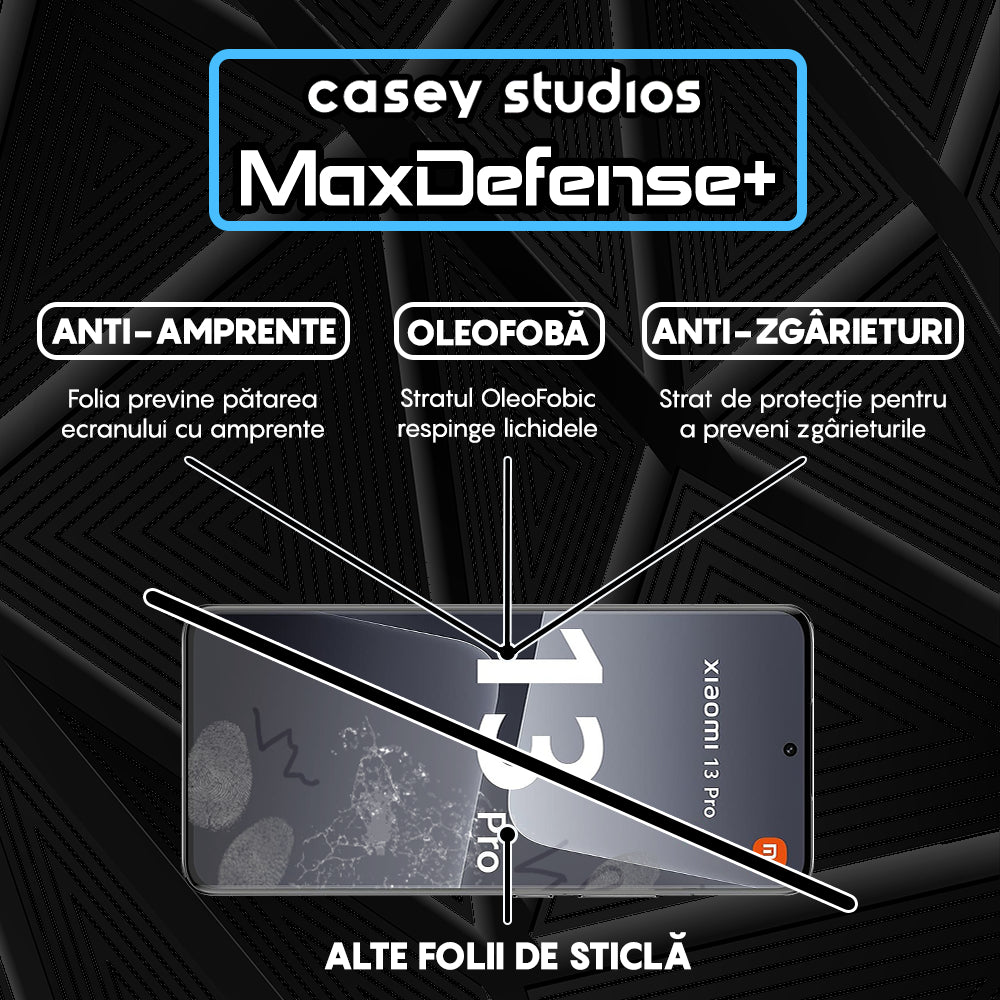 Folie Sticla MaxDefense+ - Xiaomi 13 Pro - Negru