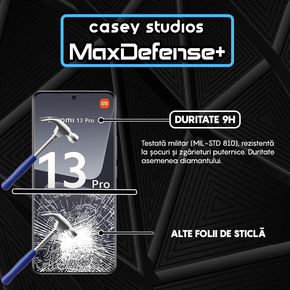 Folie Sticla MaxDefense+ - Xiaomi 13 Pro - Negru