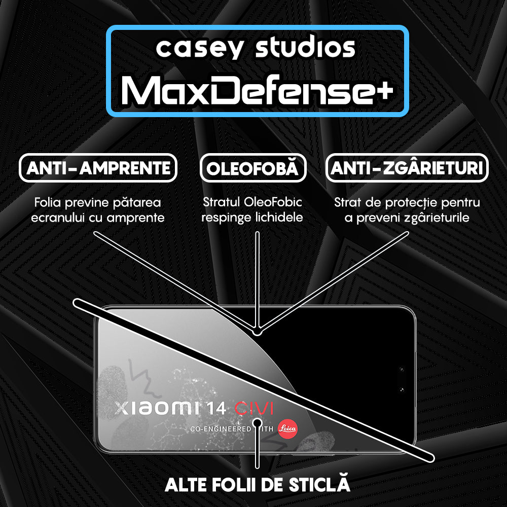 Folie Sticla MaxDefense+ - Xiaomi 14 Civi - Negru