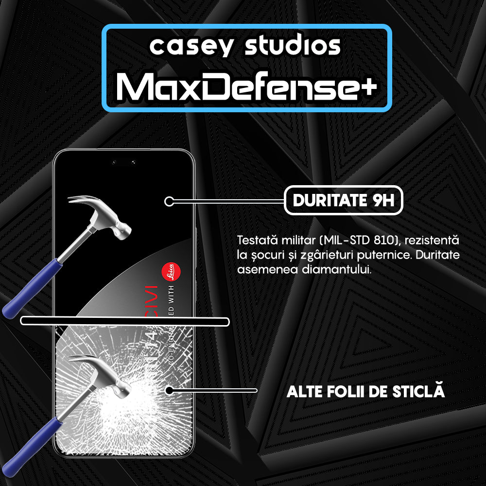 Folie Sticla MaxDefense+ - Xiaomi 14 Civi - Negru