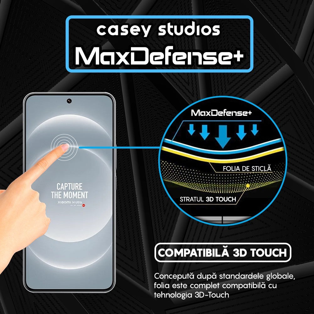 Folie Sticla MaxDefense+ - Xiaomi 14 Ultra - Negru