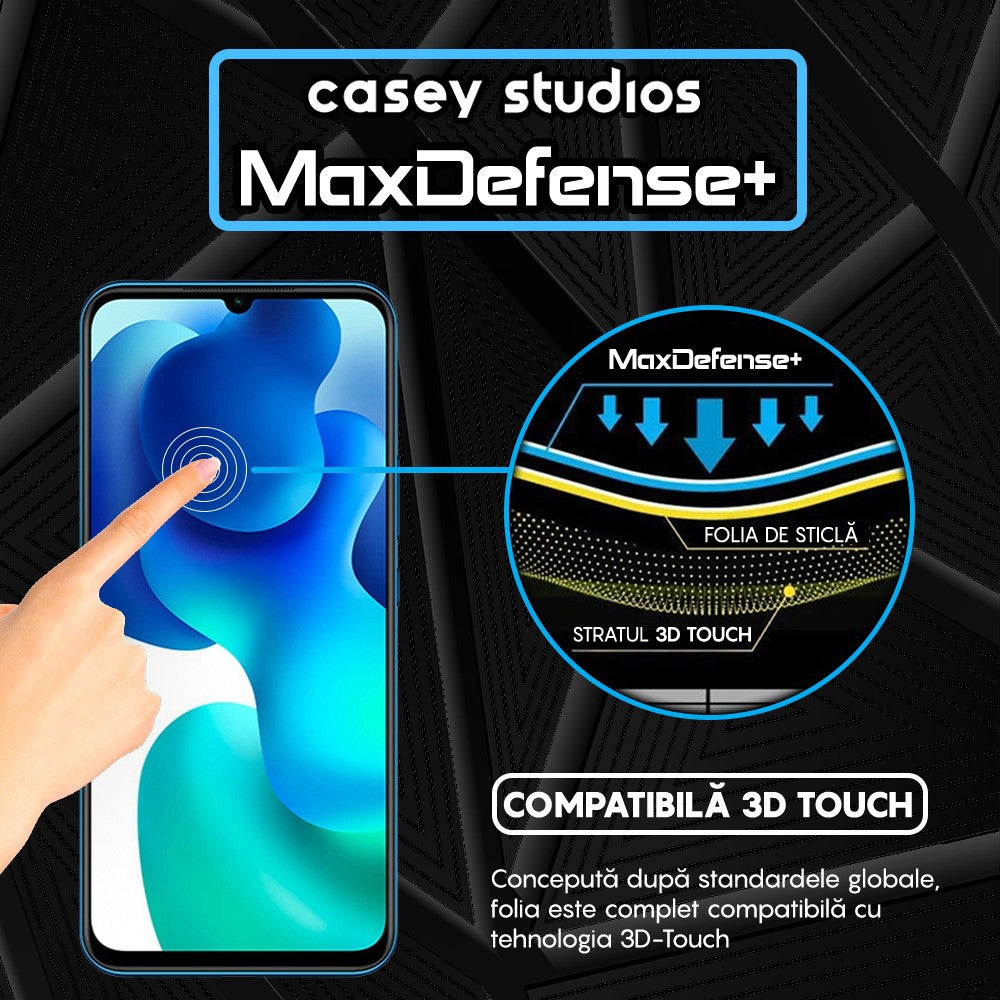 Folie Sticla MaxDefense+ - Xiaomi Mi 10 Lite - Negru
