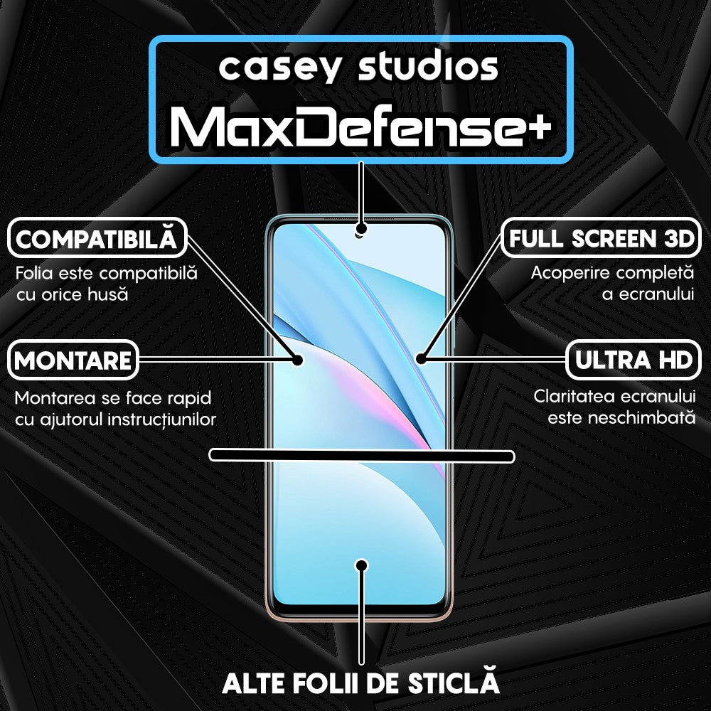 Folie Sticla MaxDefense+ - Xiaomi Mi 10T 5G/Mi 10T Lite 5G/Mi 10T Pro 5G/Poco X3/Poco X3 NFC/Poco X3 Pro/Poco X3 Pro - Negru