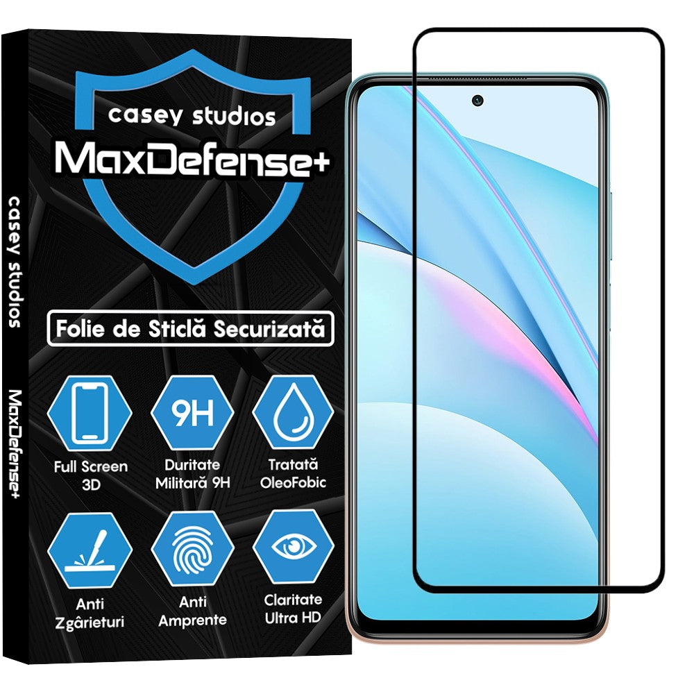 Folie Sticla MaxDefense+ - Xiaomi Mi 10T 5G/Mi 10T Lite 5G/Mi 10T Pro 5G/Poco X3/Poco X3 NFC/Poco X3 Pro/Poco X3 Pro - Negru