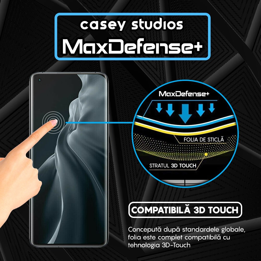 Folie Sticla MaxDefense+ - Xiaomi Mi 11/Mi 11 Pro/Mi 11 Ultra - Negru