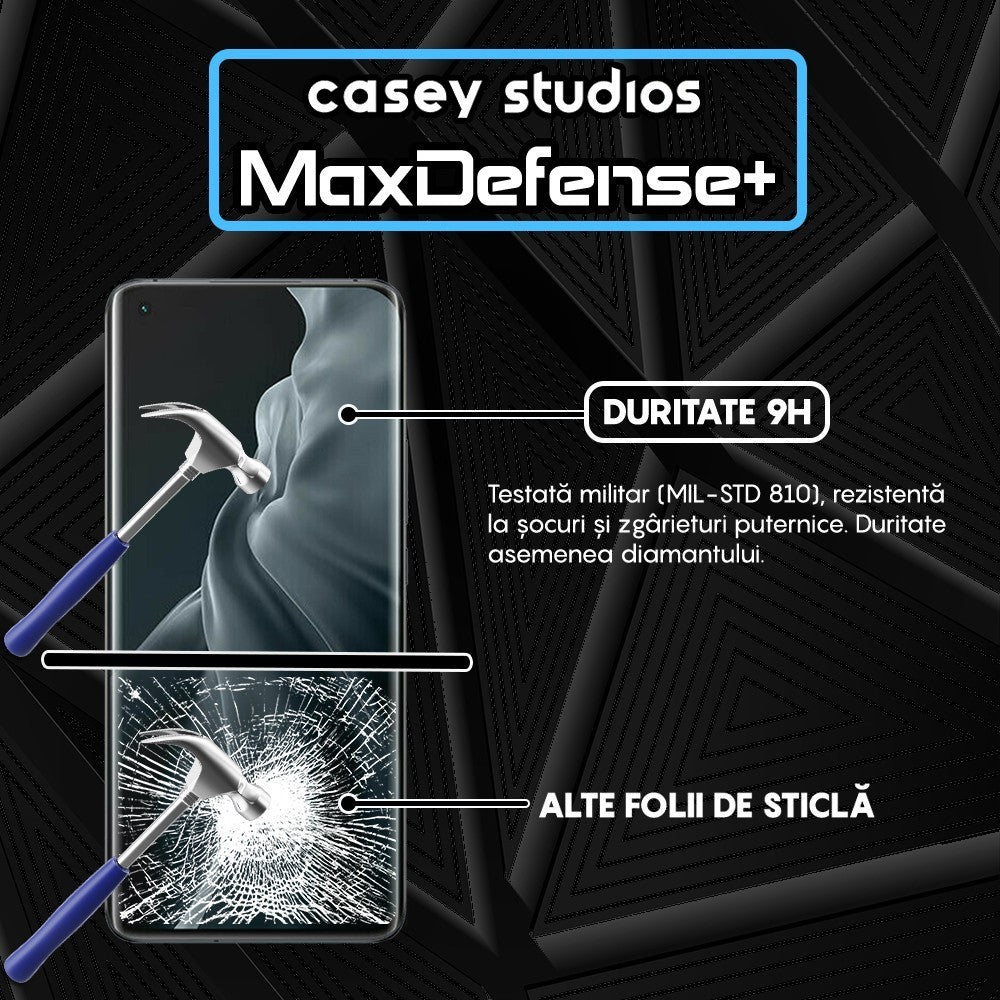 Folie Sticla MaxDefense+ - Xiaomi Mi 11/Mi 11 Pro/Mi 11 Ultra - Negru