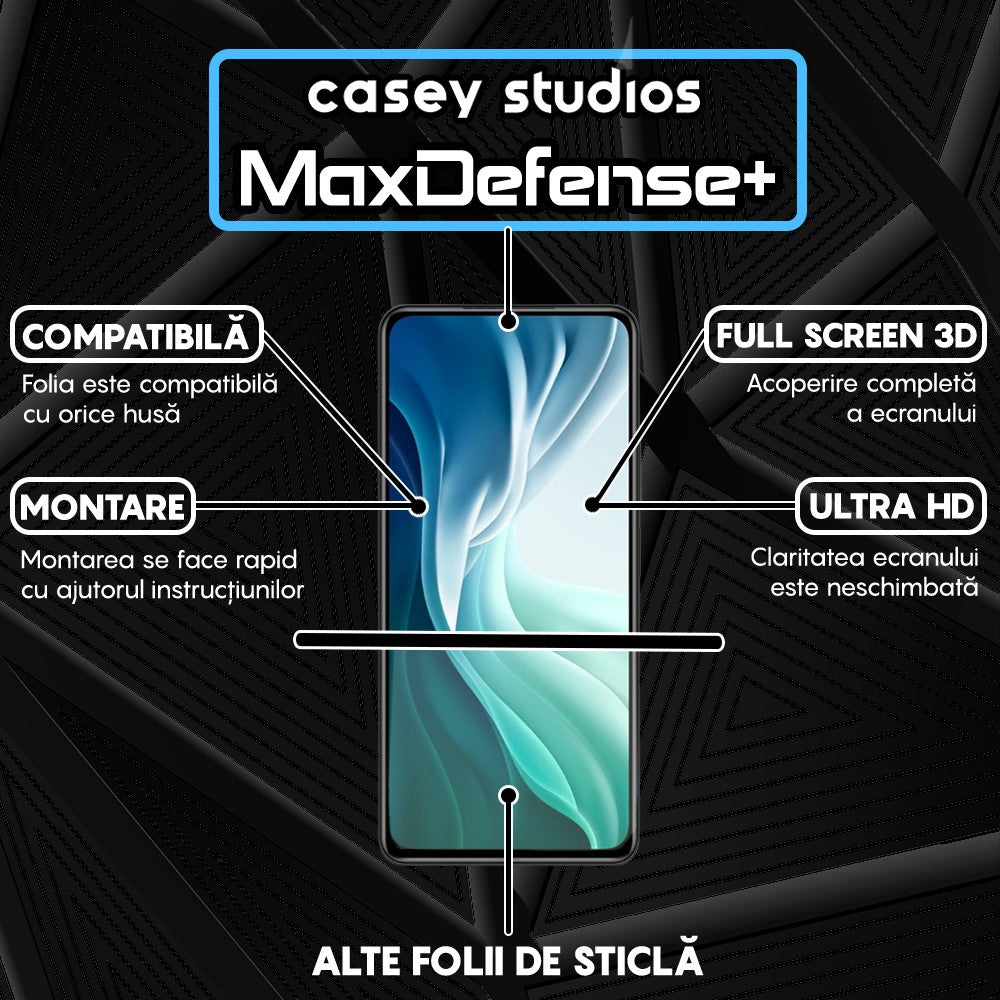 Folie Sticla MaxDefense+ - Xiaomi Mi 11i/Poco F3 - Negru