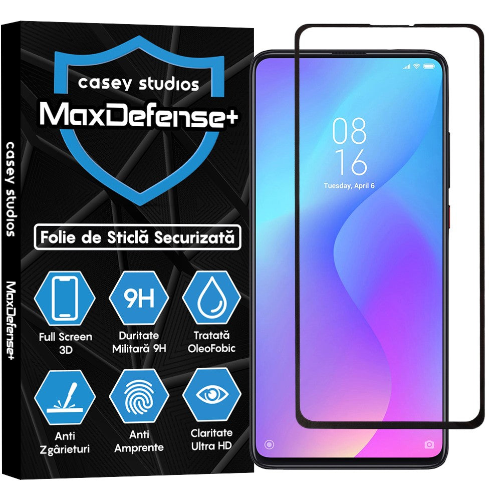 Folie Sticla MaxDefense+ - Xiaomi Mi 9T/Redmi K20/Redmi K20 Pro - Negru