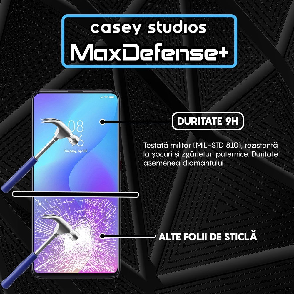 Folie Sticla MaxDefense+ - Xiaomi Mi 9T/Redmi K20/Redmi K20 Pro - Negru
