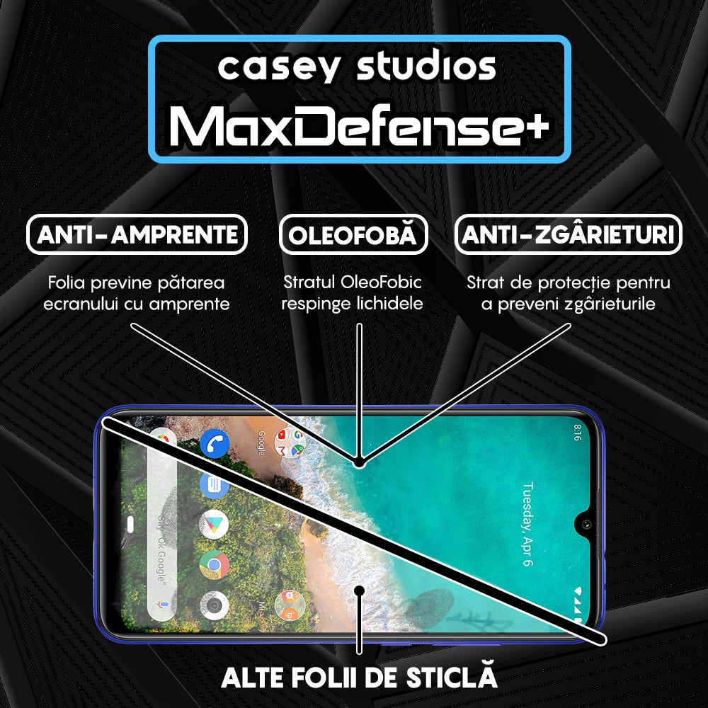 Folie Sticla MaxDefense+ - Xiaomi Mi A3/Mi CC9e - Negru