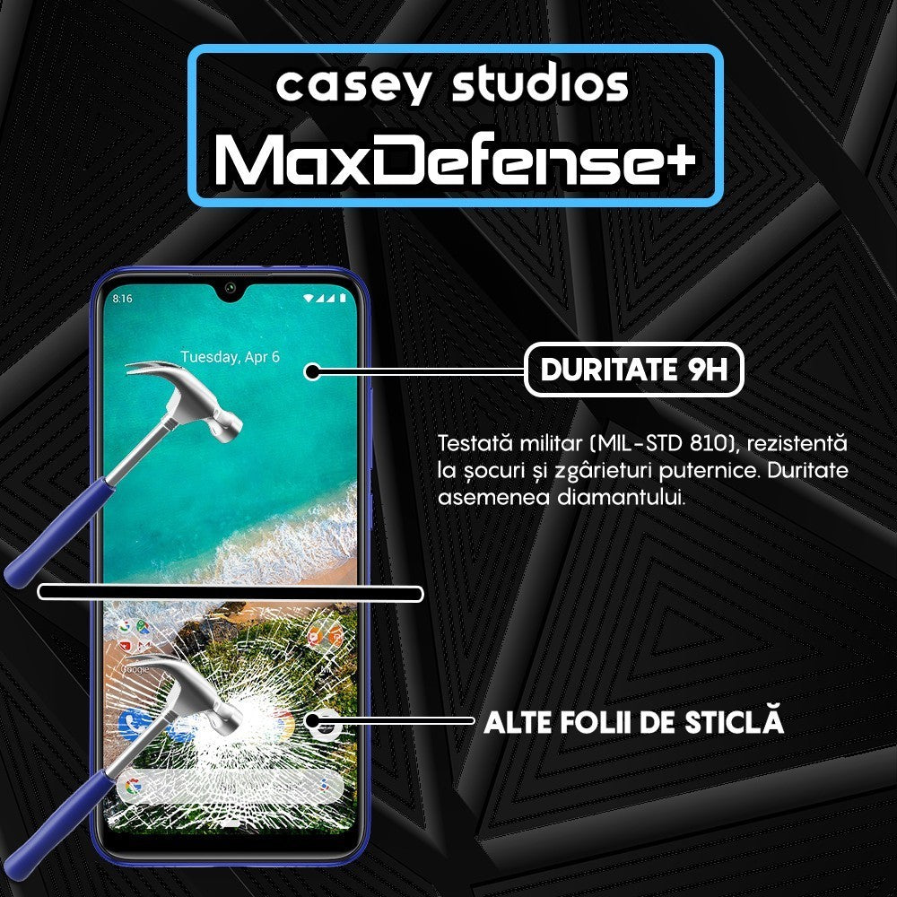 Folie Sticla MaxDefense+ - Xiaomi Mi A3/Mi CC9e - Negru