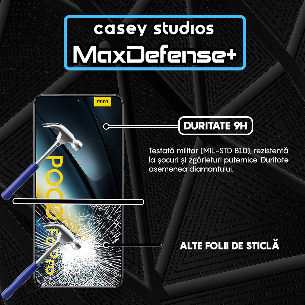 Folie Sticla MaxDefense+ - Xiaomi Poco F6 Pro - Negru